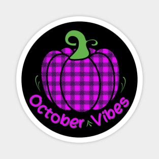 Pink Tartan Pumpkin Magnet